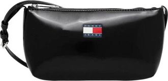 Tommy Hilfiger Schoudertas met ritssluiting en binnenzak - Dames - Schoudertassen - Zwart - ONE Size - Tassen