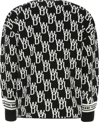 We11done Mens Maglieria Black Wool Nylon Cashmere Sweater