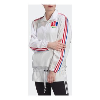 adidas (WMNS) adidas originals Stand Collar Casual Sports Windbreaker Jacket White GJ6570