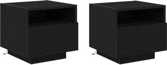 vidaXL Vidaxl - Cabecero 2 pcs Roble negro 40 x 39 x 37 cm Madera contrachapada