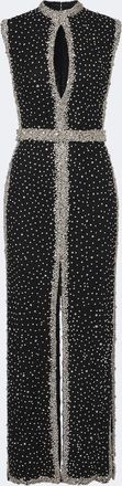 Costarellos Belina crystal-embellished cutout gown