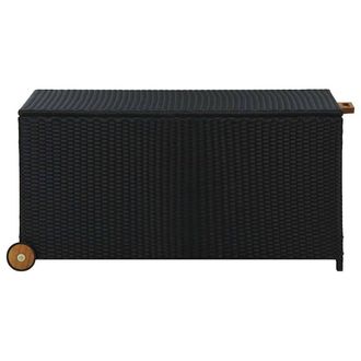 Berkfield Home Garden Storage Box Black 120x65x61 cm Poly Rattan | Size: 120 x 65 x 61 cm