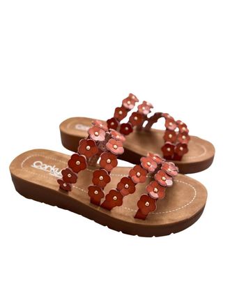 Corkys Footwear Womens Garden Party Slide Sandals In Cognac