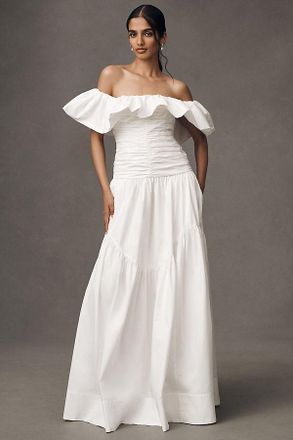 Shona Joy Maiori Off-The-Shoulder Ruched Maxi Dress