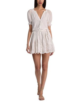 Alice & Olivia Alice + Olivia Thalia Puff Sleeve Button Down Tunic Dress
