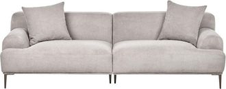 Beliani 3 Seater Fabric Sofa Living Room Modern Style Metal Legs Light Grey Matila