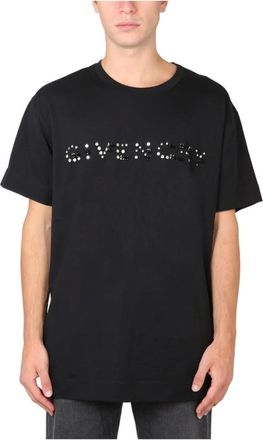 Givenchy Tops, Heren, Zwart, S, Embellished Logo T-Shirt