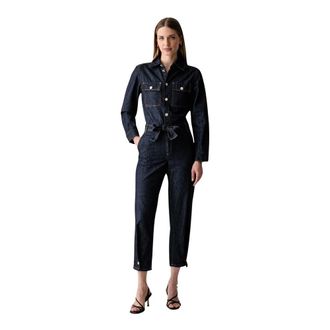 Liu Jo Tuta Lunga in Denim - - Jumpsuits & Playsuits - Donna - Blu - M