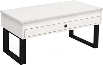 HOGAR 24 Mesa de centro Vanir elevable caj&oacute;n deslizante madera maciza natural