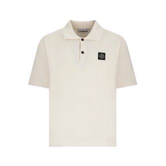 Stone Island Polo Shirts, male, Beige, Size: XL Micro Stitch Soft Cotton Polo