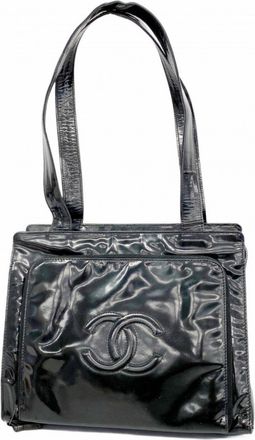 Chanel Black Patent Leather Tote Bag (Pre-Owned)