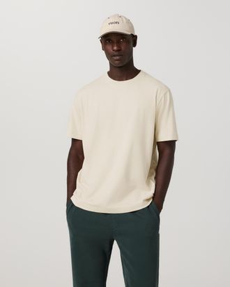 Vuori Clothing Short Sleeve Vuori Heavyweight T-Shirt - Relaxed Fit | Buttermilk Heather | XS, Size Extra Small