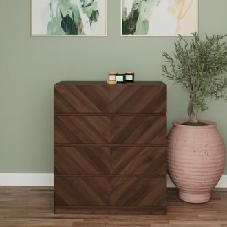 GFW Catania 4 Drawer Chest in Walnut