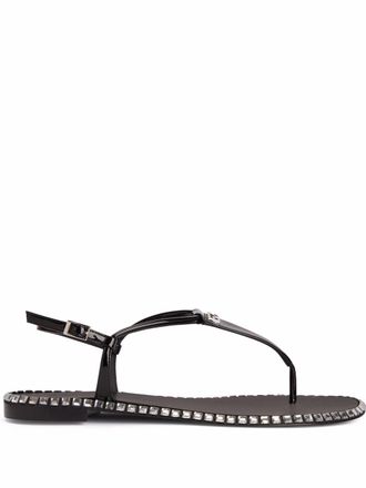 Giuseppe Zanotti Bellatriks T-bar studded sandals - women - Furs & Skins/Furs & Skins/Polyurethane/Thermoplastic Polyurethane (TPU)/Polyester - 35