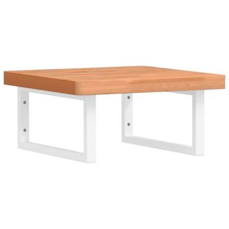 vidaXL Estante De Lavabo De Pared De Acero Y Madera Maciza De Haya Vidaxl