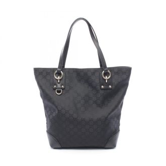 Gucci Black Canvas Leather Tote Bag (Pre-Owned)