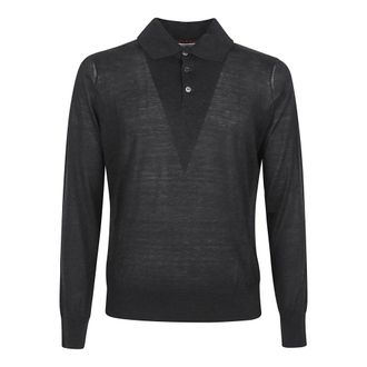 Brunello Cucinelli Brunello Cucinelli, Polo Shirts, male, Black, Size: L Lightweight Knit Polo