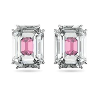 Swarovski Chroma Octagon Roze Kristallen Oorbellen - Dames - Oorbellen - Veelkleurig - ONE Size - Accessoires