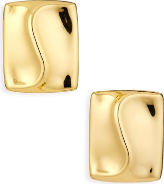 Argento Vivo Wavy Rectangle Bar Stud Earrings in Gold at Nordstrom Rack
