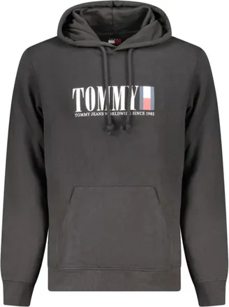 Tommy Hilfiger Cotton Hooded Sweatshirt - Heren - Hoodies - Zwart - S - Katoen - Hoodies & sweatvesten