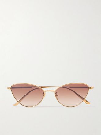 Oliver Peoples + Khaite Occhiali Da Sole In Metallo Dorato Con Montatura D-frame 1991c - Oro