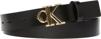 Calvin Klein Jeans Lederg&uuml;rtel CALVIN KLEIN JEANS Monogram Plaque Buckle 25MM, Damen, Gr. 105, schwarz, Rindsleder, unifarben, G&uuml;rtel Lederg&uuml;rtel