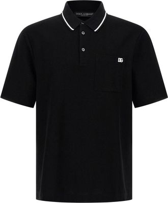 Dolce & Gabbana Piqu&eacute; Polo Shirt van Katoen - Heren - Polos - Zwart - XL - Katoen - Tops