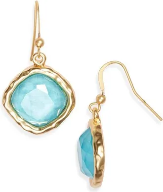 Karine Sultan Mocha Stone Drop Earrings in Gold/turquiose at Nordstrom