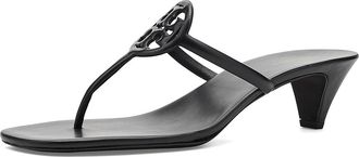 Tory Burch 50mm Miller Capri Kitten Heel Womens Sandals Perfect Black/Perfect Black : 10.5 M, Synthetic