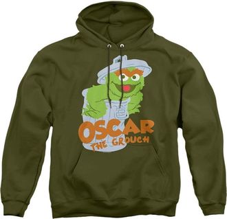 Gildan Sesame Street Flat Oscar Adult Pull Over Hoodie