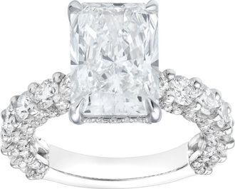 LuvMyJewelry Maelis 14K Gold Radiant Lab Grown Diamond Hidden Halo Engagement Ring - 7.45 Cts in 14K White Gold at Nordstrom, Size 7.5