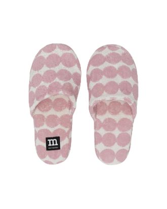 Marimekko R&auml;symatto Cotton Slippers - Comfortable & Supportive House Shoes for Women and Men with Rubber Sole - White & Light Pink Slippers with the Iconic Rag 