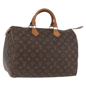 Louis Vuitton Speedy Handbag Monogram Canvas Brown Canvas Handbag (Pre-Owned)