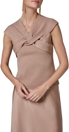 DKNY Crisscross Metallic Tank in Umbria Rose Gold at Nordstrom, Size X-Small