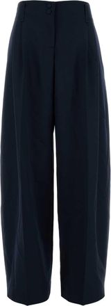 Alexander McQueen Alexander Mcqueen Navy Blue Wool Wide Leg Pant