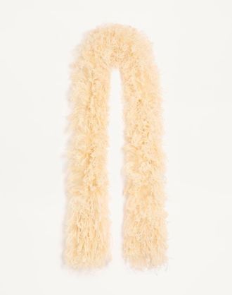 Valentino Garavani Sciarpa Feathers Valentino Con Piume Di Struzzo E Tacchino Donna PANNA UNI