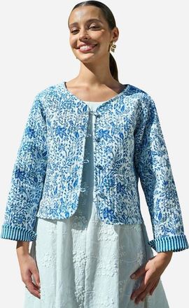 Yumi Reversible Cotton Quilted Jacket in Blue at Nordstrom, Size 12