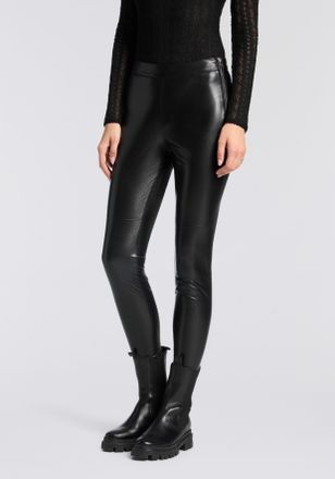 Boss Orange by Hugo Boss Leggings BOSS ORANGE Taskin Premium Damenmode, Damen, Gr. 34, N-Gr, schwarz (schwarz 001), Web, Obermaterial: 100% Polyester, unifarben, normal, Hosen