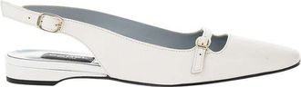 Carel Off White Leather Ballet Flats