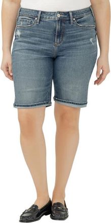 Silver Jeans Co Suki Denim Bermuda Shorts in Sunbury at Nordstrom, Size 12W