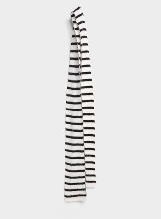 Simons Womens Neutral stripe narrow scarf