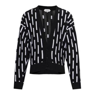 Versace Wool Cardigan With Embroidered Logo - male - Versace - Cardigans - Black - XL - Knitwear