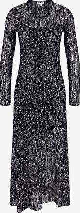 Alaia Schmales langes Lochstrickkleid mit Pailletten