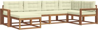 vidaXL Conjunto De Sof&aacute;s De Exterior 6 Uds. Natural Y Crema Vidaxl