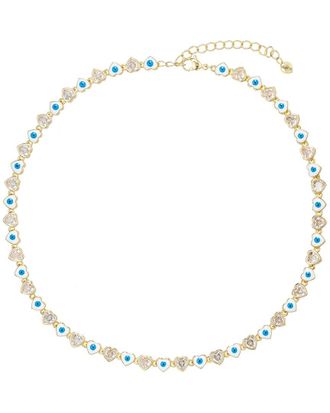 Eyecandy LA Eye Candy La Cz Eye Hearts Dainty Necklace