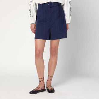 Max Mara Bermuda blue in cotton and linen