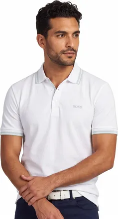 HUGO BOSS Poloshirt Boss Green paddy 3 knoops wit pique