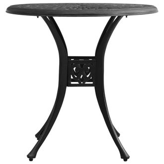 Berkfield Home Garden Table Black 78x78x72 cm Cast Aluminium | Size: 78 x 78 x 72 cm