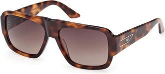 GCDS Gd 0069 Zonnebril - unisex - Zonnebrillen - Bruin - 56 MM - Accessoires