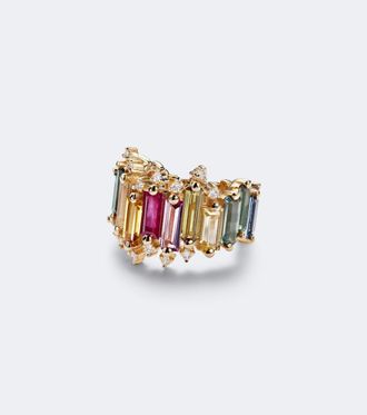 Suzanne Kalan Anello in oro 18kt con zaffiri e diamanti
